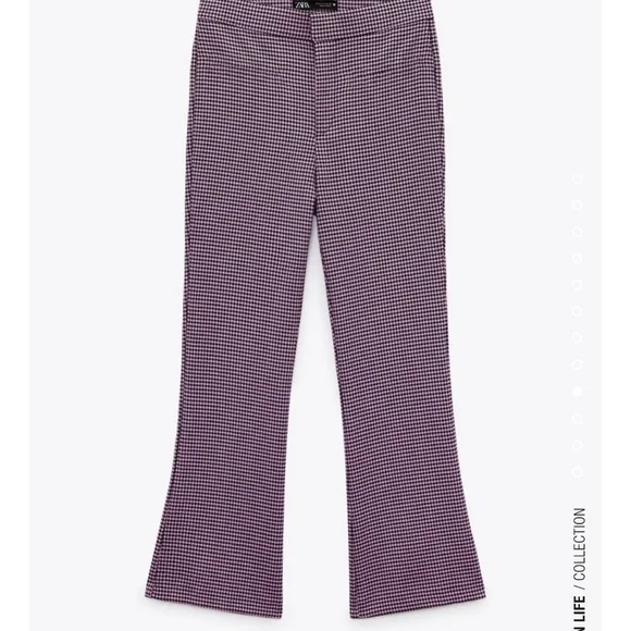 “Last one”ZARA HOUNDSTOOTH MINI FLARE PANTS - Picture 12 of 12